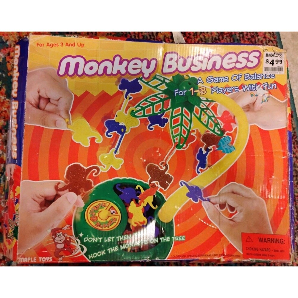 Monkey Business Board Game Vintage Hamleys 100% COMPLETE 33 Monkeys Tree Spinner
